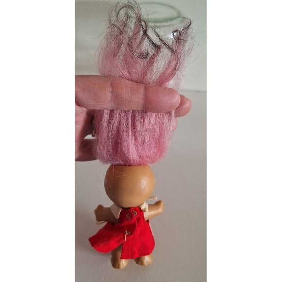 1964 Moon Goon Alien Troll Doll Pink Hair Red Polka Dot Dress L Khem Vintage - Picture 3 of 10
